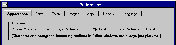 Navigator's Preferences dialog