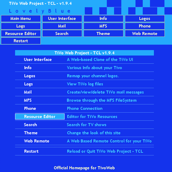 LovelyBlue Theme For TiVoWeb